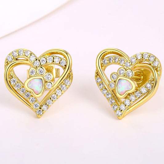 Pendientes de Aleación Bañado en Oro con Cristal Emporia® Blanco