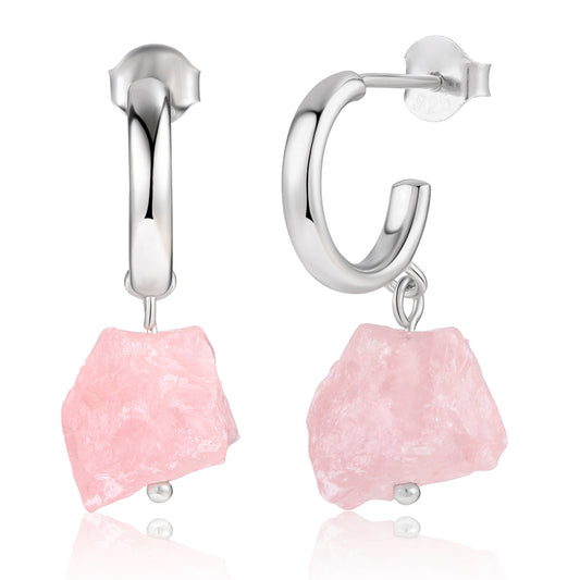 Pendientes de Aleación Bañado en Oro con Cristal Emporia® Rosa