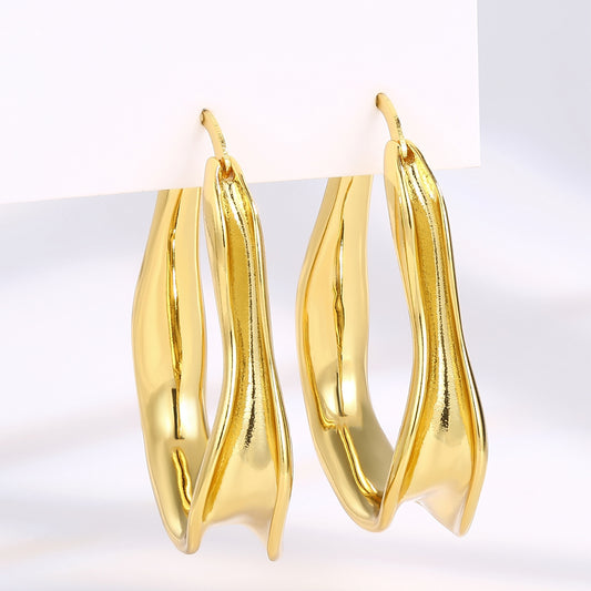 Pendientes de Aleación Bañado en Oro