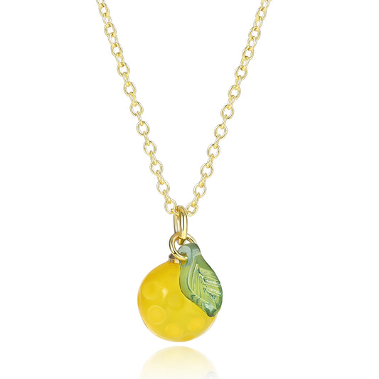 Collar de Aleación Bañado en Oro con Cristal Emporia® Amarillo y Cristal Emporia® Verde