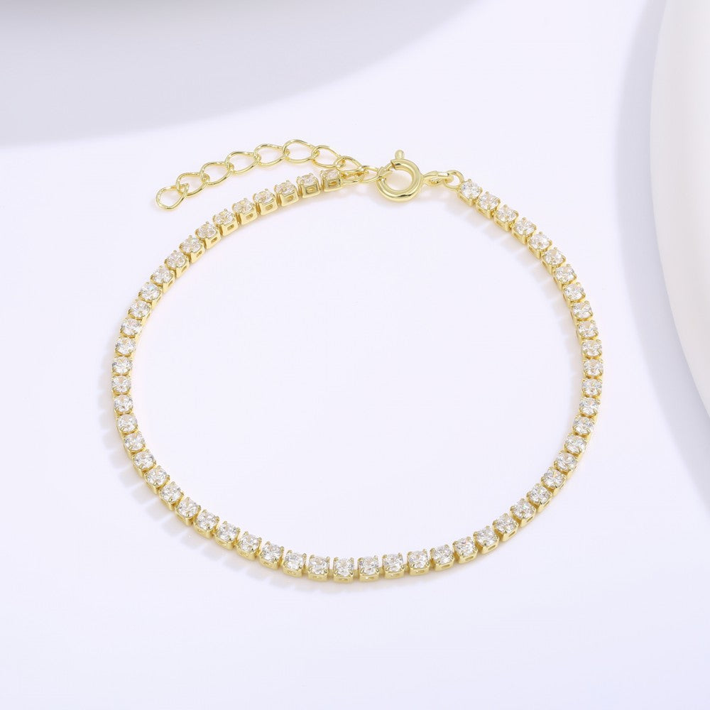 Pulsera de Aleación Bañado en Oro con Cristal Emporia® Blanco 1 