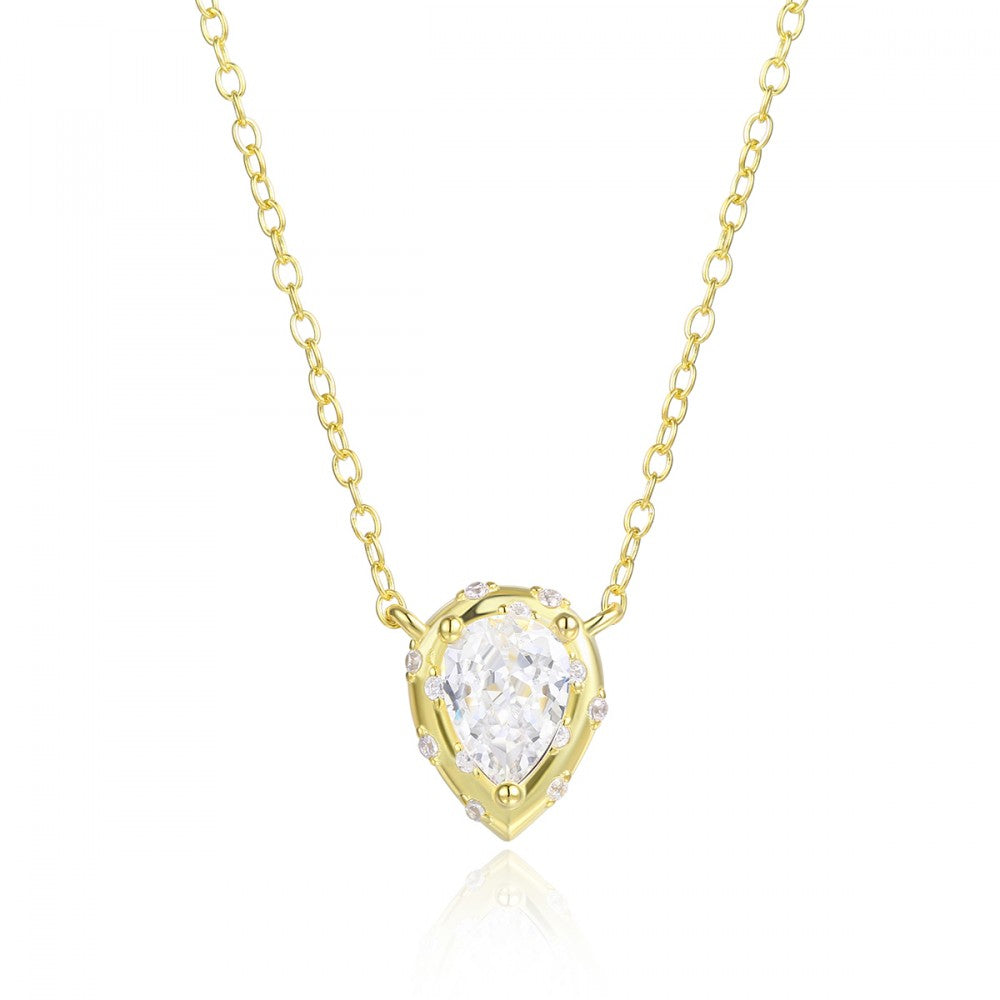 Collar de Aleación Bañado en Oro con Cristal Emporia® Blanco