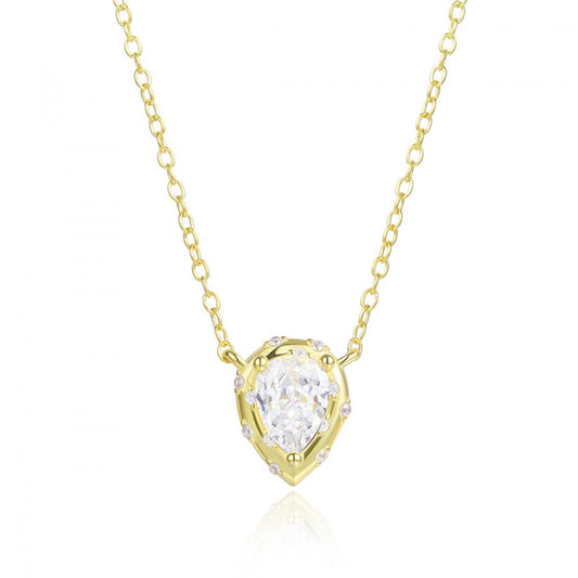 Collar de Aleación Bañado en Oro con Cristal Emporia® Blanco
