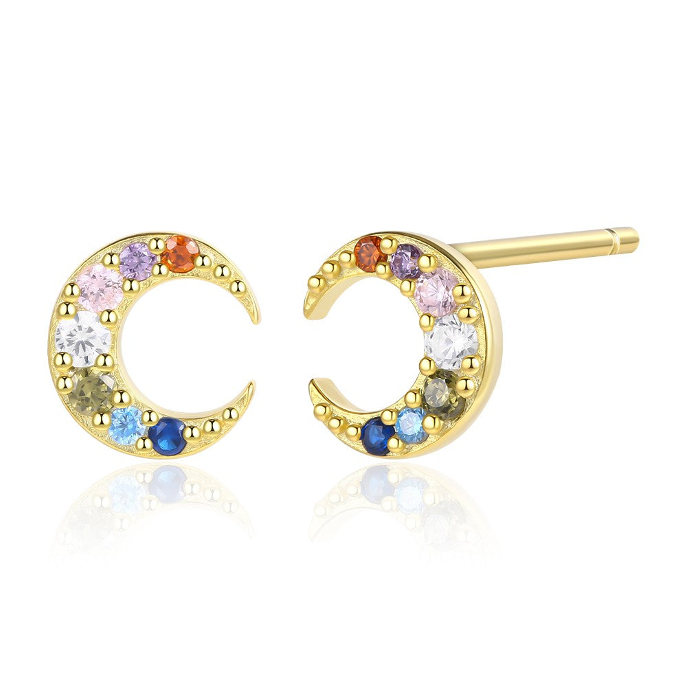 Pendientes de Aleación Bañado en Oro con Cristal Emporia® Blanco 1 