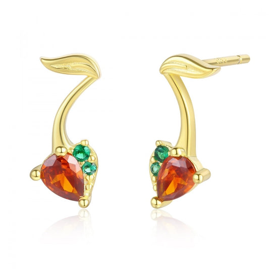 Pendientes de Aleación Bañado en Oro con Cristal Emporia® Rojo