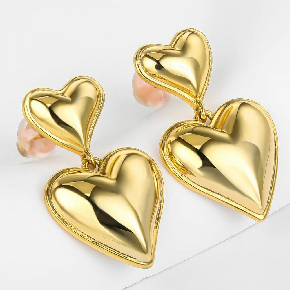Pendientes de Aleación Bañado en Oro con Cristal Emporia® Blanco 1 