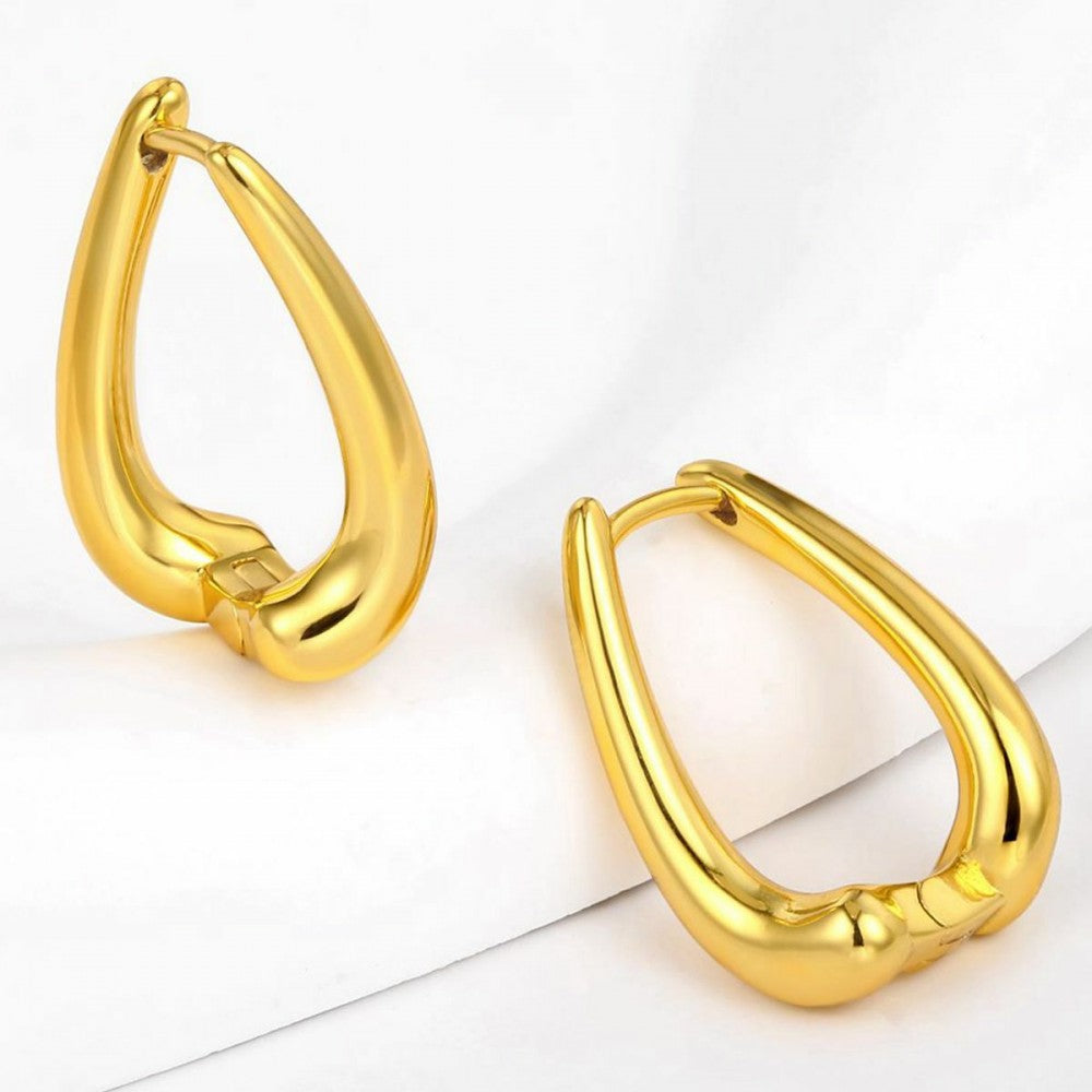 Pendientes de Aleación Bañado en Oro con Cristal Emporia® Blanco 1 