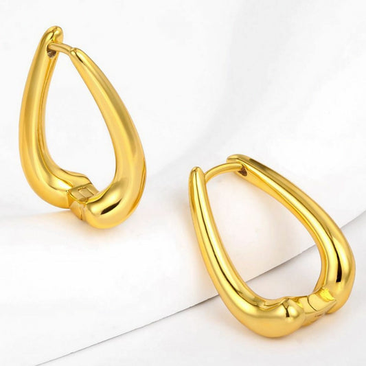 Pendientes de Aleación Bañado en Oro con Cristal Emporia® Blanco