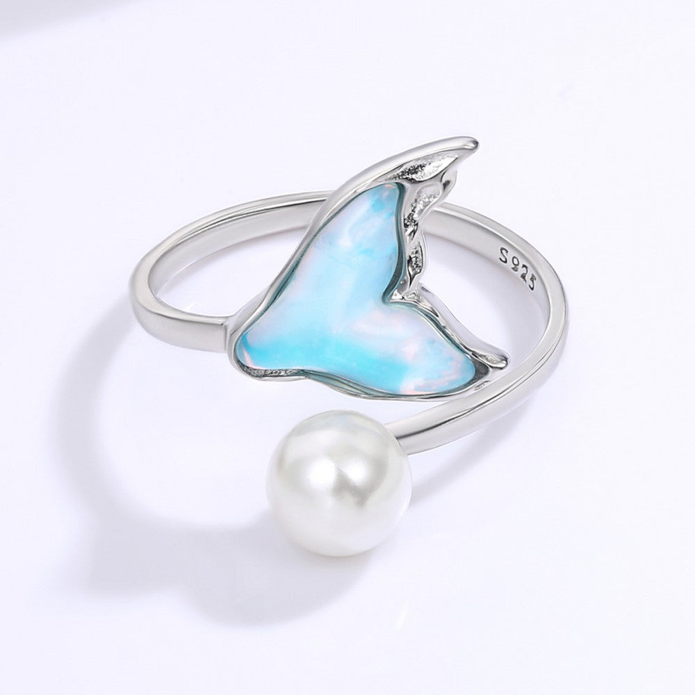 Anillo de Aleación Bañado en Oro con Cristal Emporia® Azul