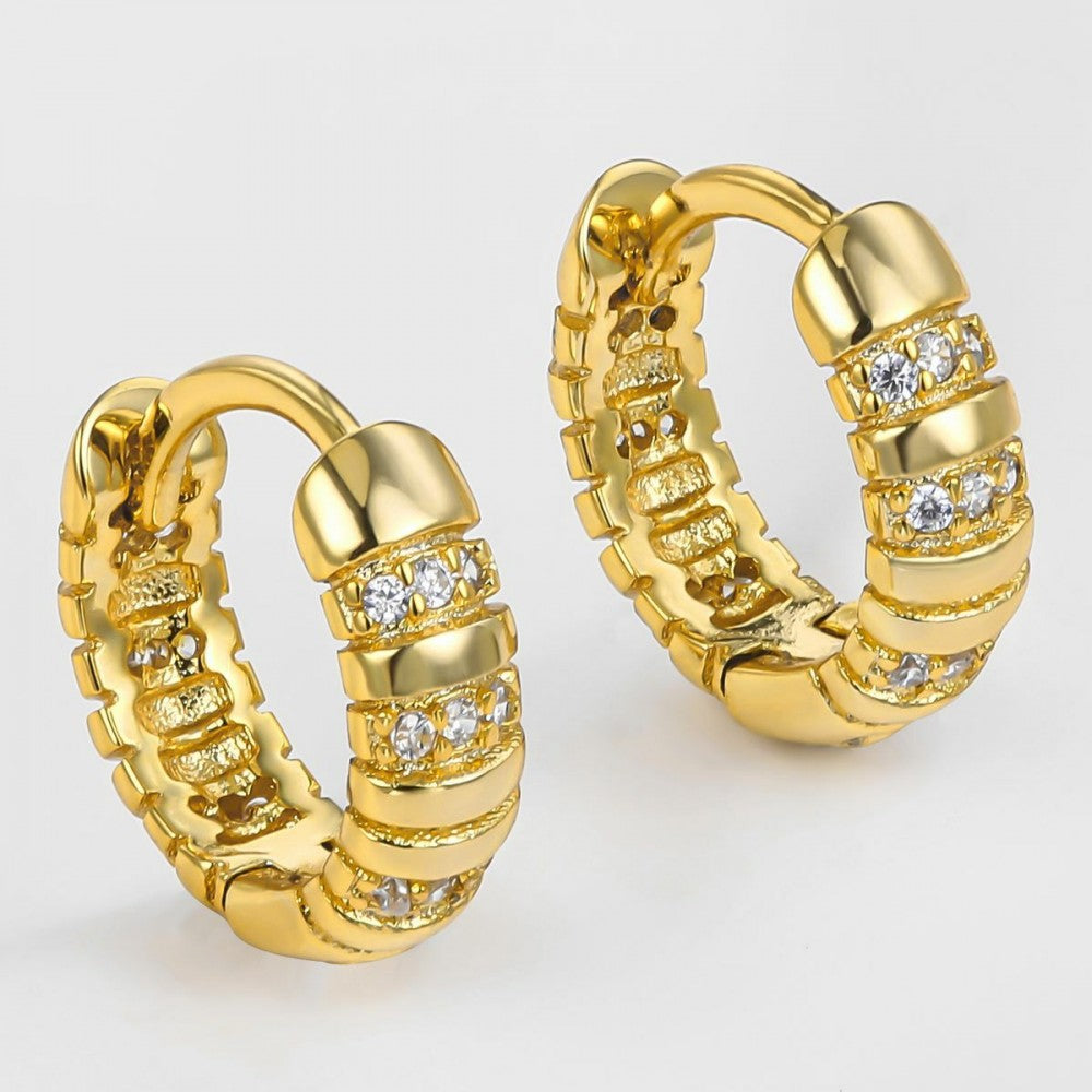 Pendientes de Aleación Bañado en Oro con Cristal Emporia® Blanco