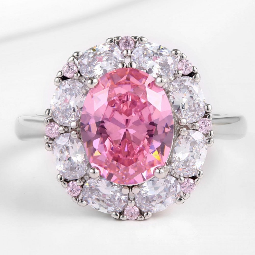 Anillo de Aleación Bañado en Oro con Cristal Emporia® Rosa 1 