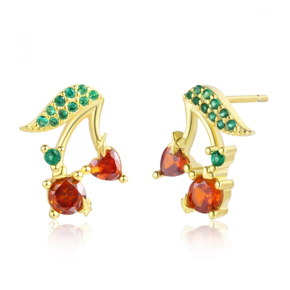 Pendientes de Aleación Bañado en Oro con Cristal Emporia® Rojo 1 