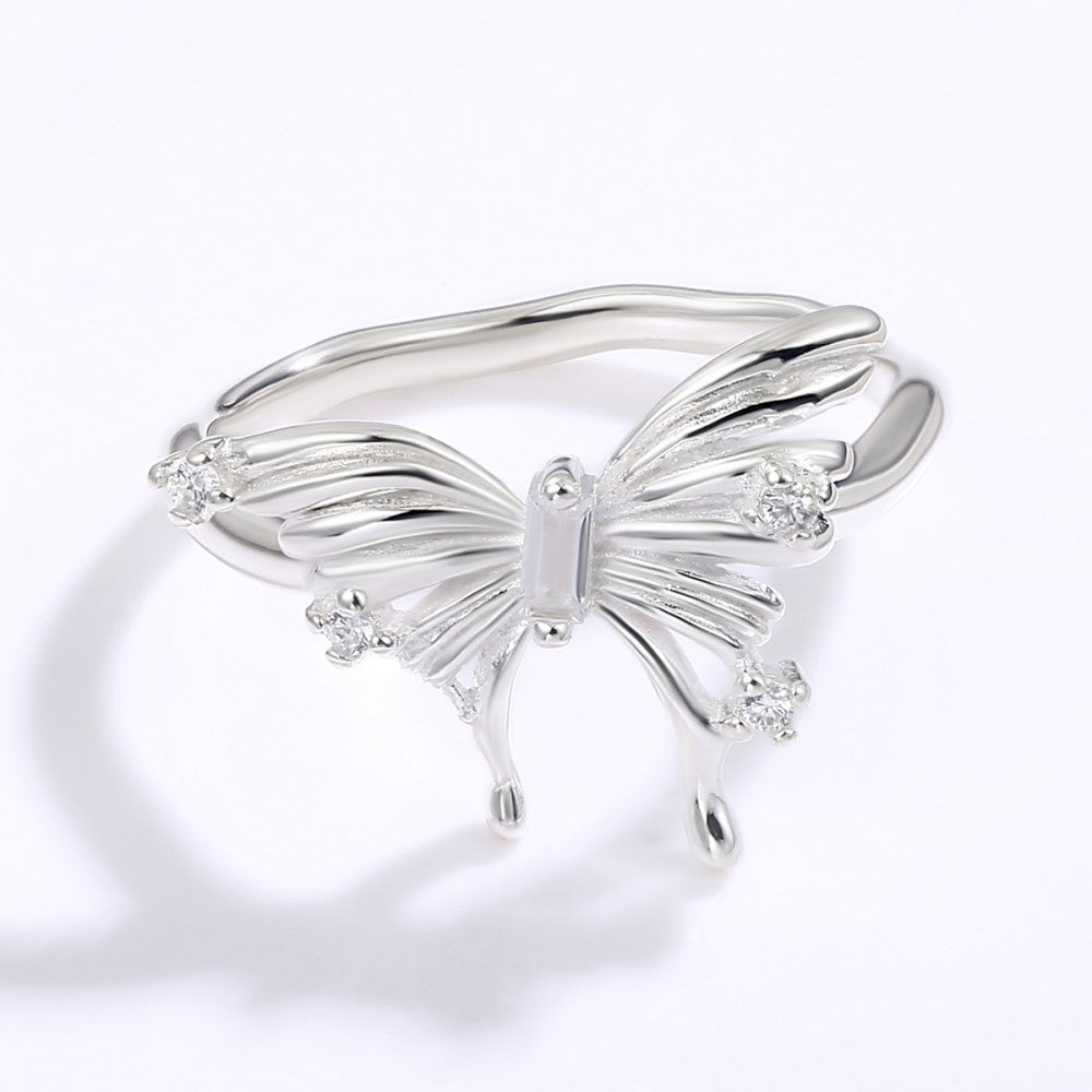 Anillo de Aleación Bañado en Oro con Cristal Emporia® Blanco