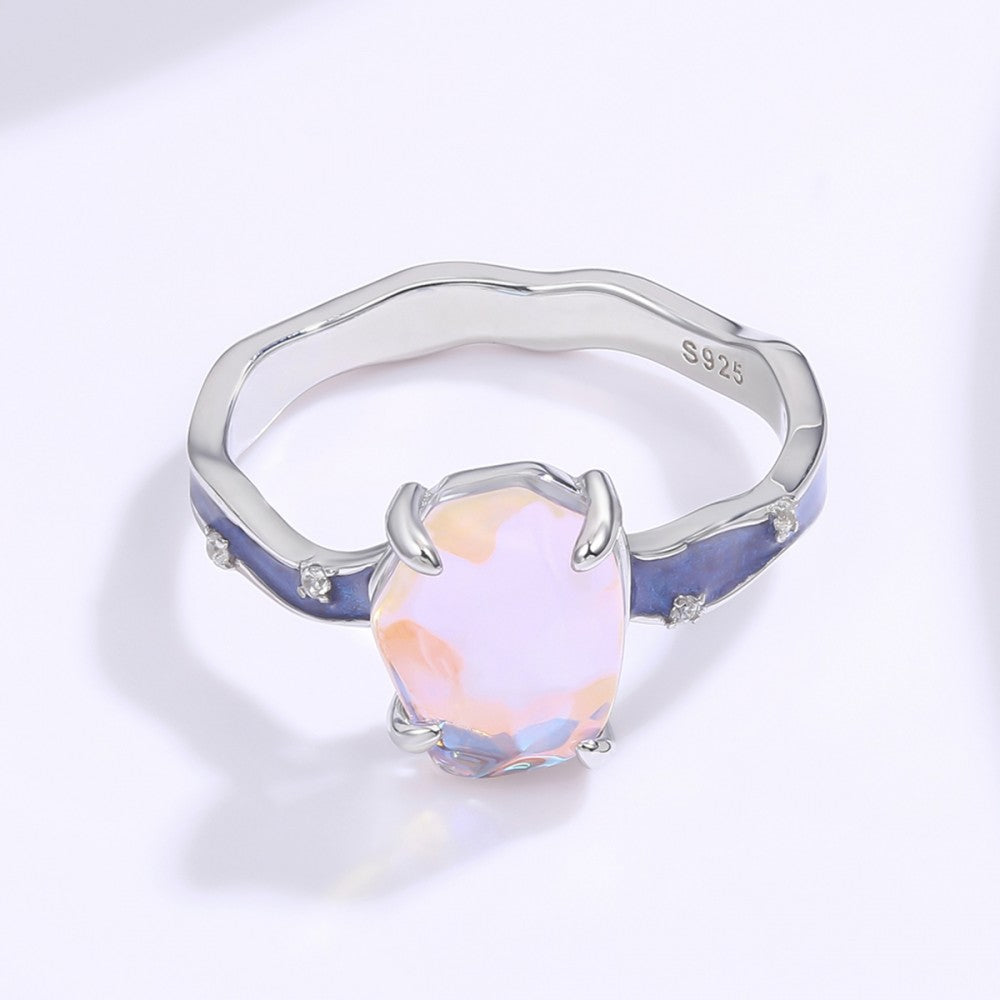 Anillo de Aleación Bañado en Oro con Cristal Emporia® Rosa 1 