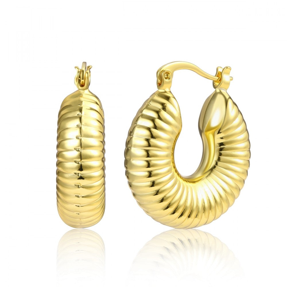 Pendientes de Aleación Bañado en Oro con Cristal Emporia® Blanco