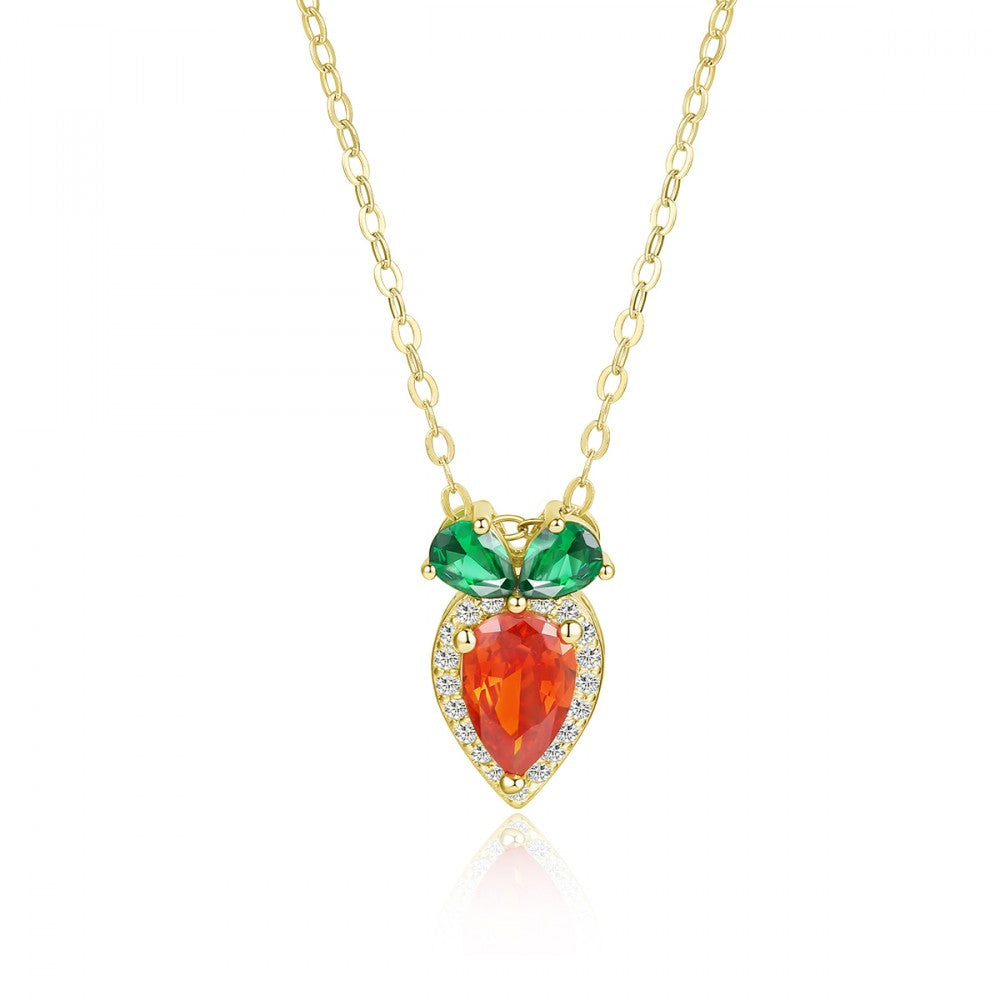 Collar de Aleación Bañado en Oro con Cristal Emporia® Rojo 1 