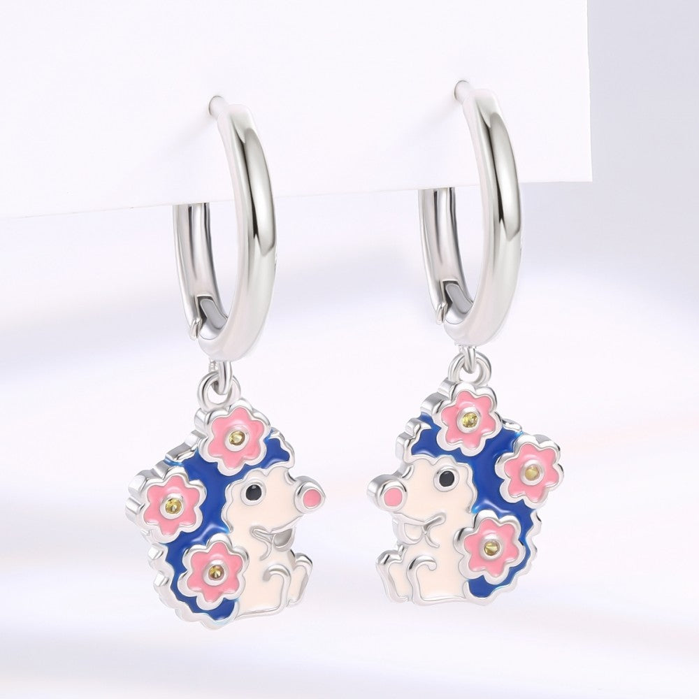 Pendientes de Aleación Bañado en Oro con Cristal Emporia® Azul