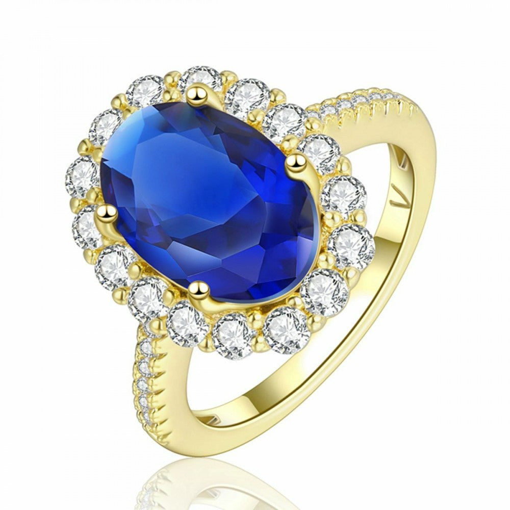 Anillo de Aleación Bañado en Oro con Cristal Emporia® Blanco 1 