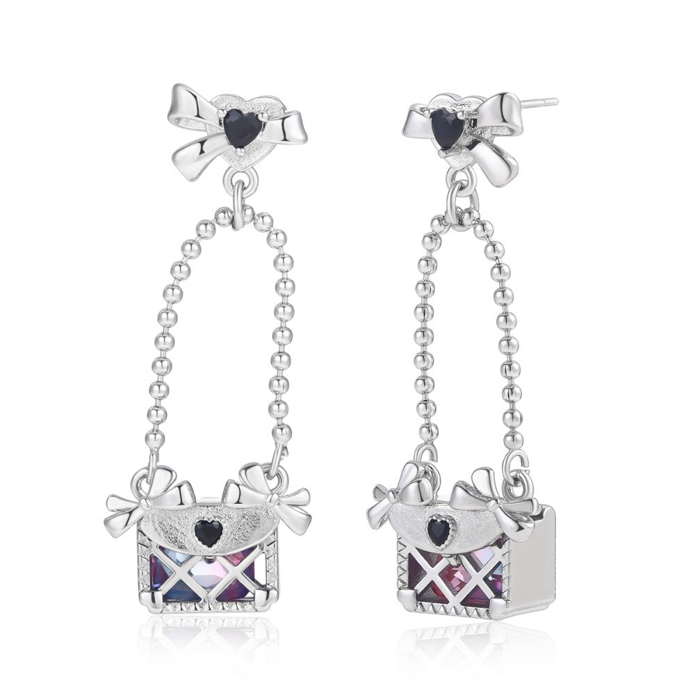 Pendientes de Aleación Bañado en Oro con Cristal Emporia® Azul 1 