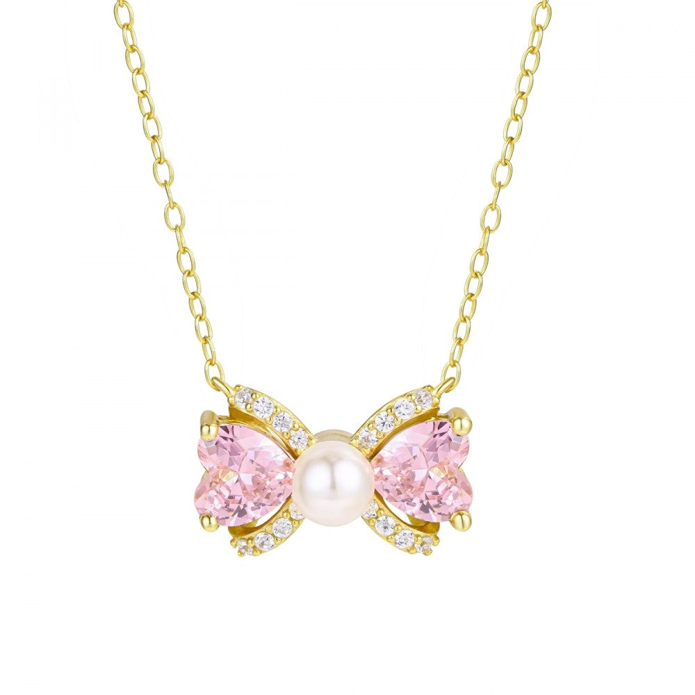 Collar de Aleación Bañado en Oro con Cristal Emporia® Rosa
