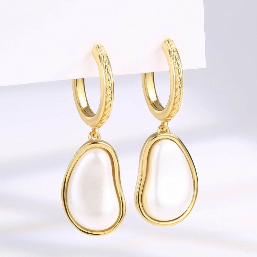 Pendientes de Aleación Bañado en Oro con Cristal Emporia® Blanco 1 