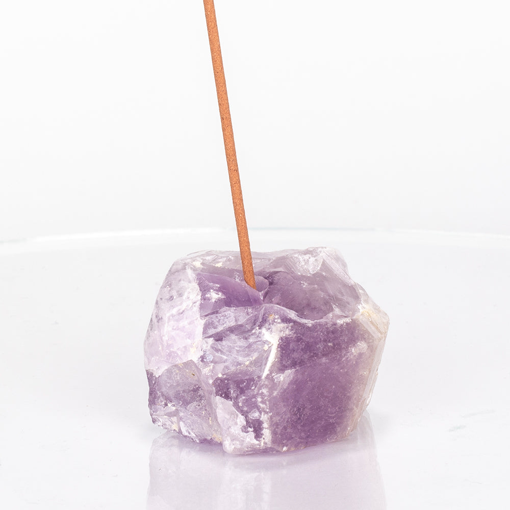 Amethyst Incense Stick Holder: Handcrafted from Natural Raw Amethyst (3–5 cm). 4 