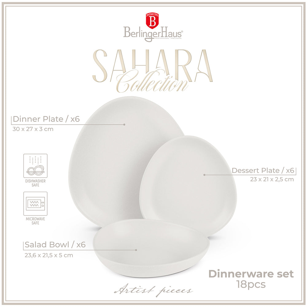Berlinger Haus Vajilla de 18 platos, coler crema mate