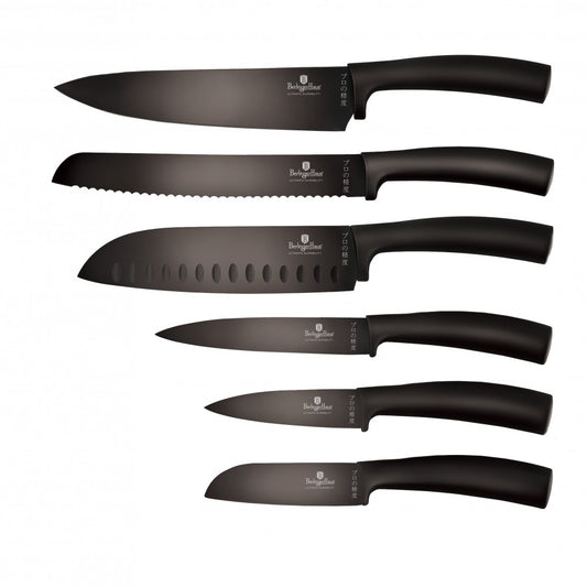 Berlinger Haus Metallic Line Shiny Black Edition Set de cuchillos de 6 piezas