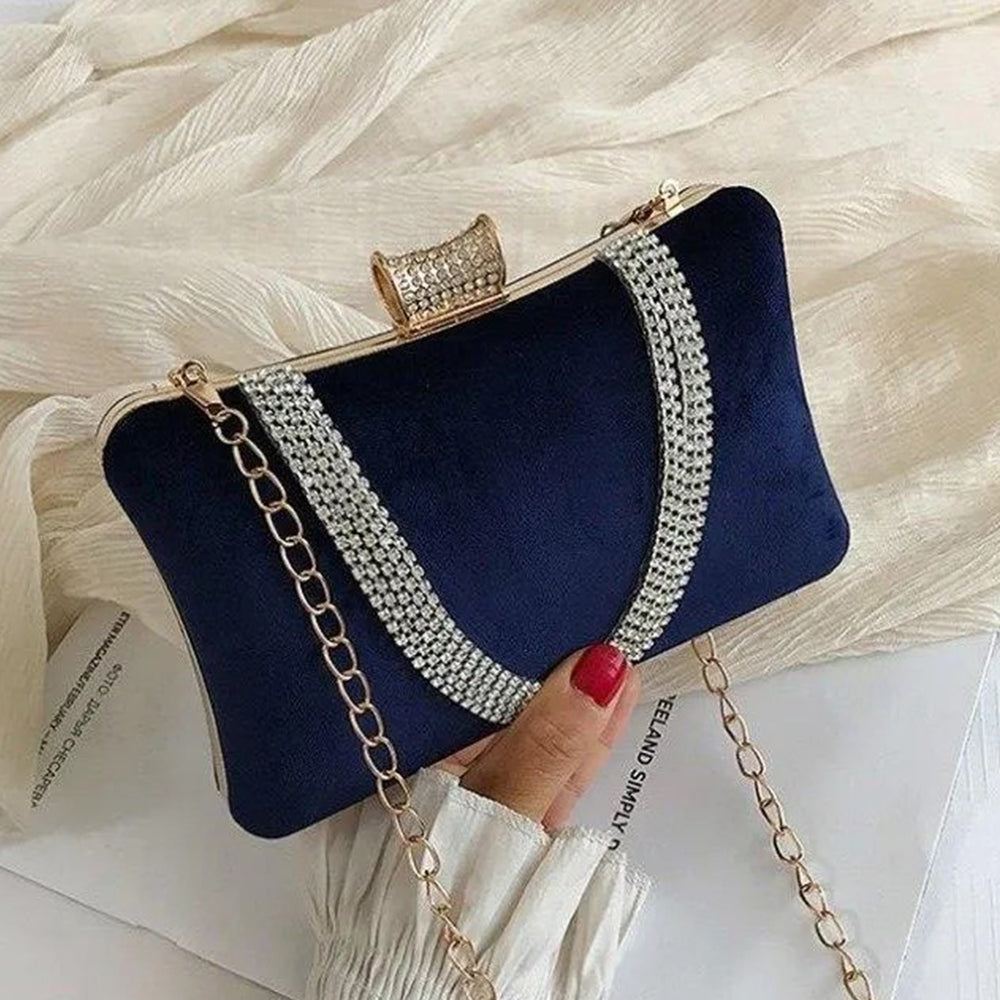 Bolso de Aleación Bañado en Oro con Cristal Emporia® Blanco 9 