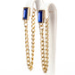 Reloj de Aleación Bañado en Oro con Cristal Emporia® Azul y Cristal Emporia® Blanco ( Collar +Pendientes +Pulsera )