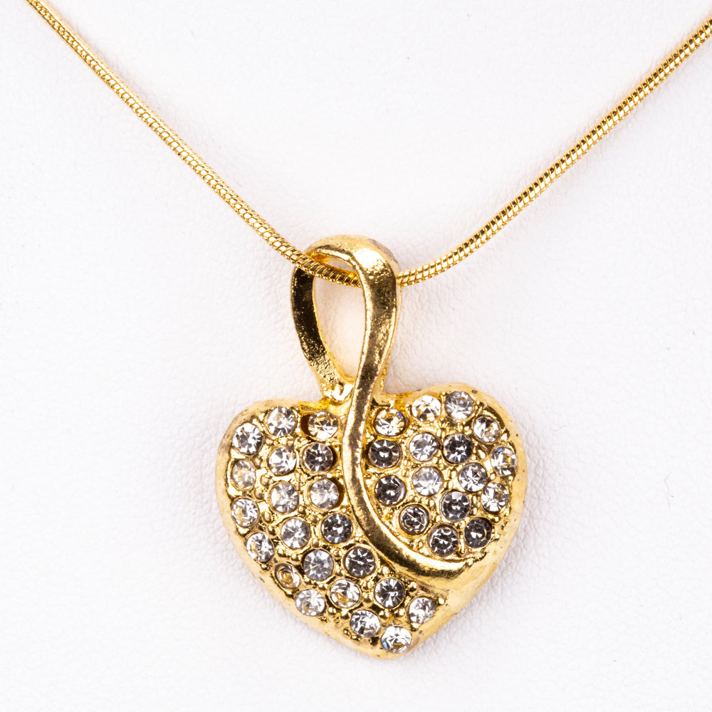 Conjunto de joyería Emporia de 5 piezas, de alta calidad y en tono dorado, presentado en una exclusiva caja de regalo con efecto piel (incluye reloj, pulsera, collar, pendientes y anillo, con cristal blanco Emporia).