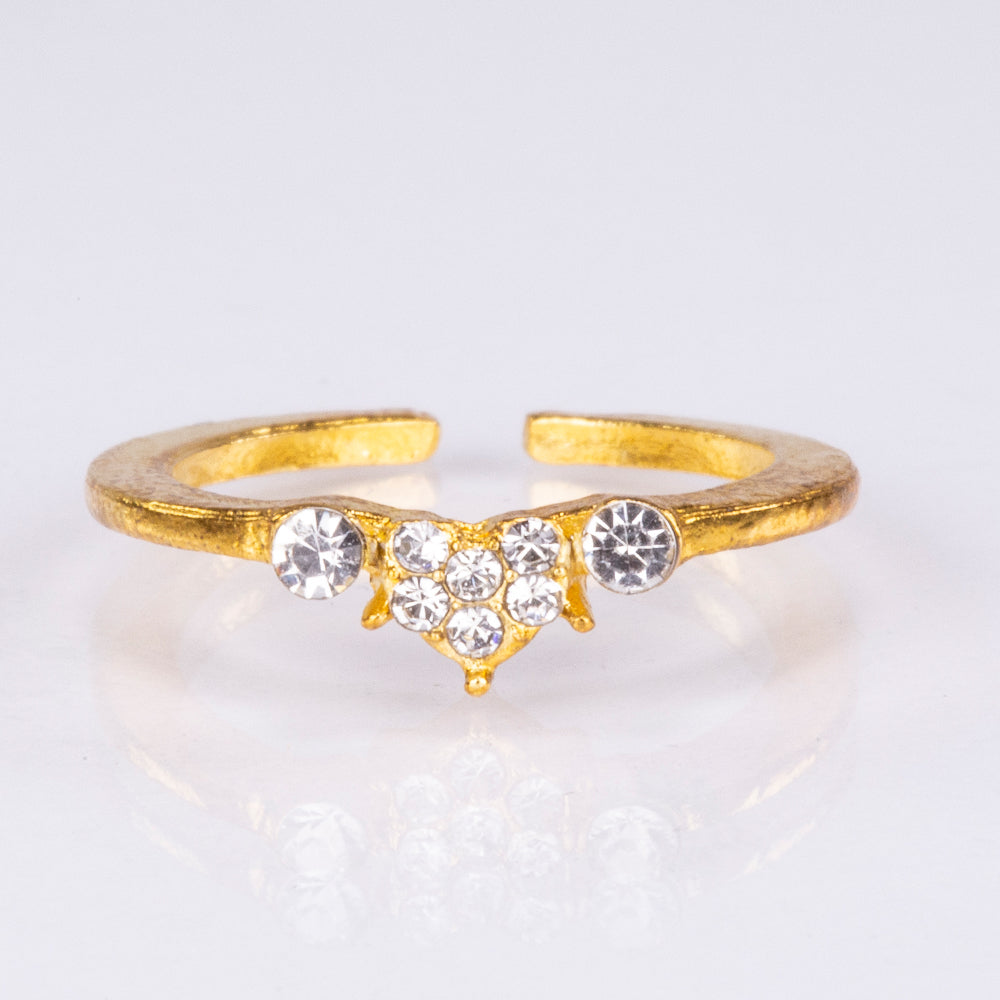 Conjunto de joyería Emporia de 5 piezas, de alta calidad y en tono dorado, presentado en una exclusiva caja de regalo con efecto piel (incluye reloj, pulsera, collar, pendientes y anillo, con cristal blanco Emporia).