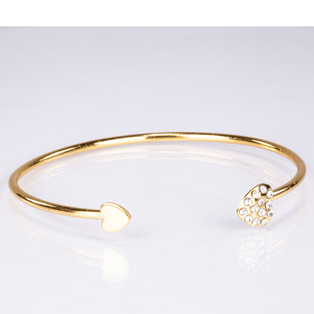 Conjunto de joyería Emporia de 5 piezas, de alta calidad y en tono dorado, presentado en una exclusiva caja de regalo con efecto piel (incluye reloj, pulsera, collar, pendientes y anillo, con cristal blanco Emporia).