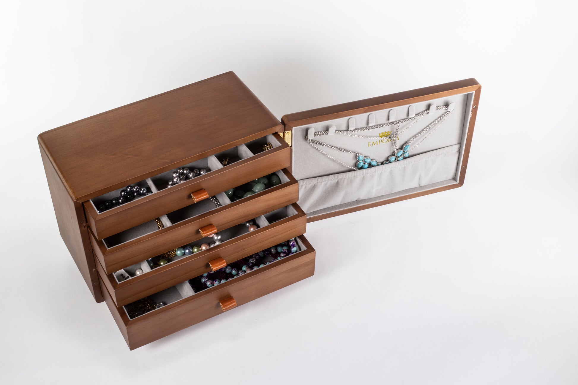 Mini cofre organizador de joyas con múltiples cajones Emporia 8 