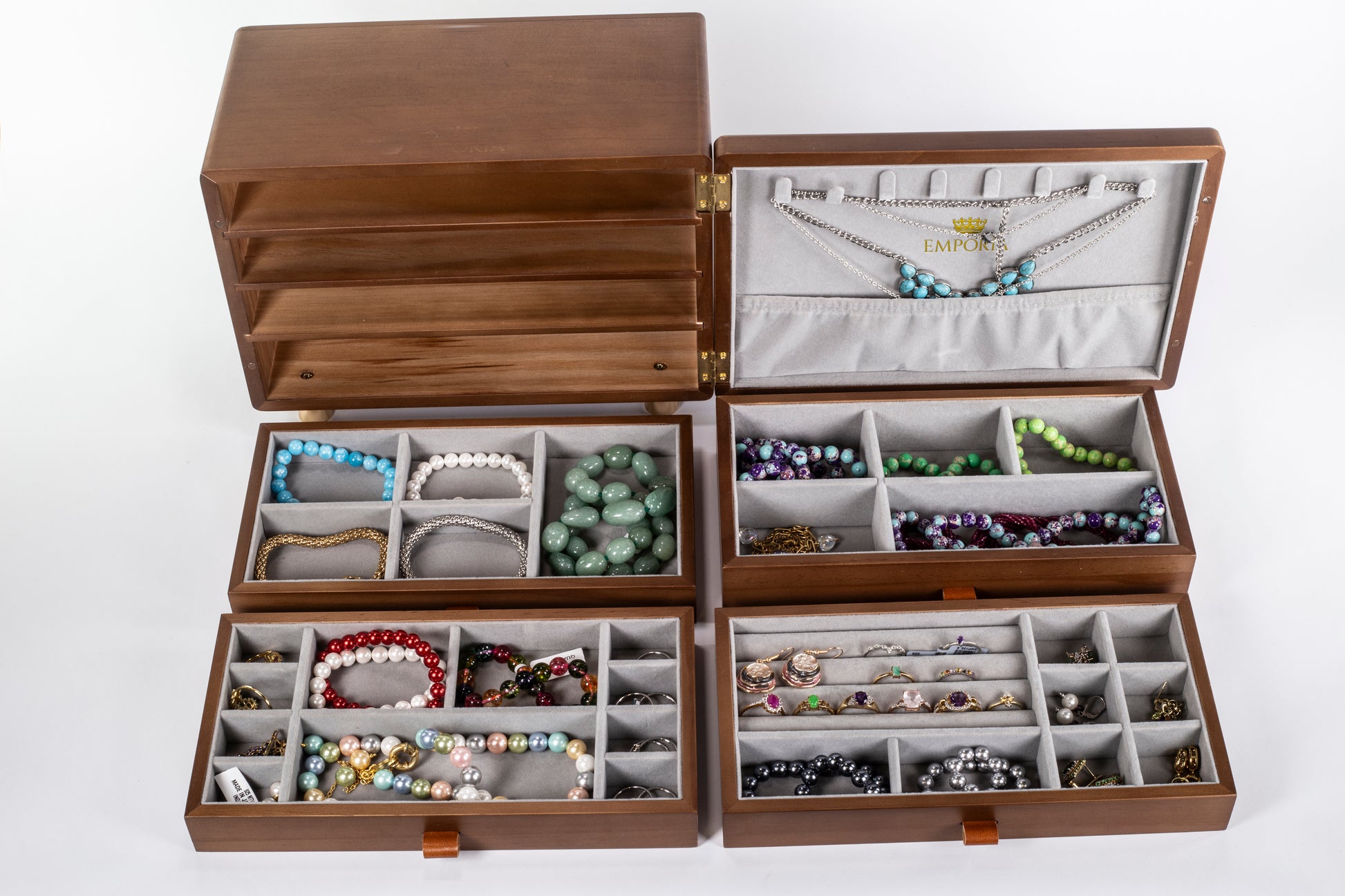 Mini cofre organizador de joyas con múltiples cajones Emporia 11 