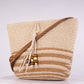 Bolso pequeño de paja con borla decorativa de cuentas de madera – 25 × 18 × 10 cm