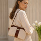 Colección Primavera 2026 de Emporia - "Toffee Lux", juego de 4 bolsos; piel sintética, marrón crema.