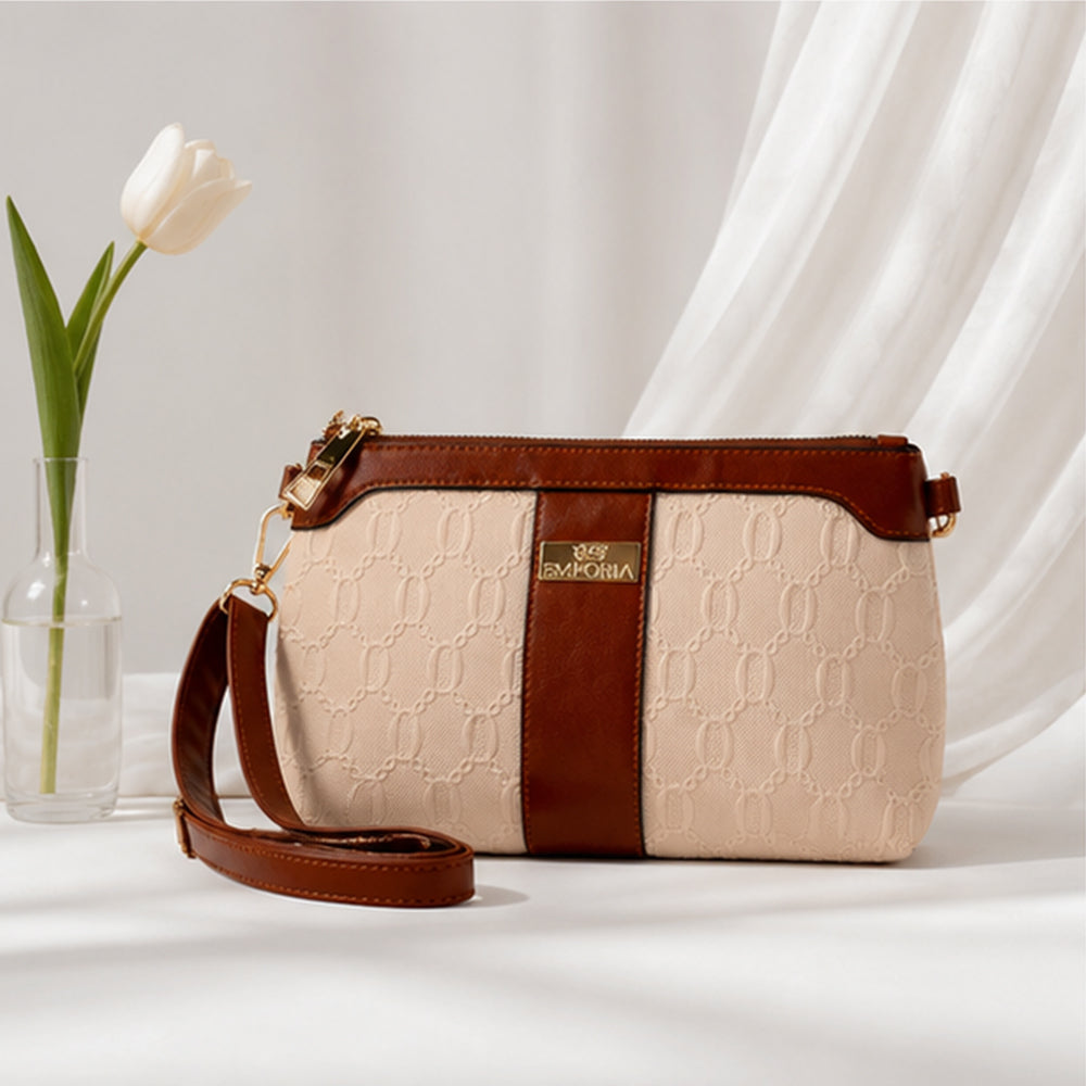 Colección Primavera 2026 de Emporia - "Toffee Lux", juego de 4 bolsos; piel sintética, marrón crema. 8 
