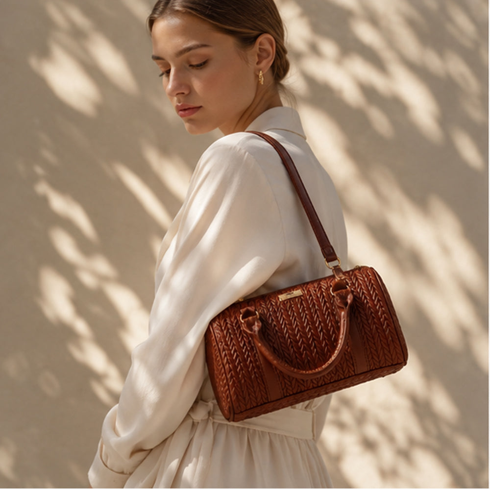 Colección Primavera 2026 de Emporia - "Choco Lux", juego de 6 bolsos; piel sintética, marrón. 5 