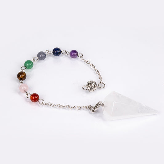 Péndulo con gemas con Cuarzo Claro y Amatista