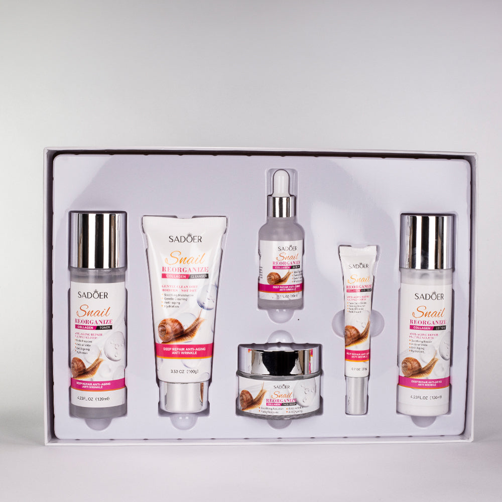 Set de cuidado facial de 6 piezas con colágeno y baba de caracol de SADOER 2 