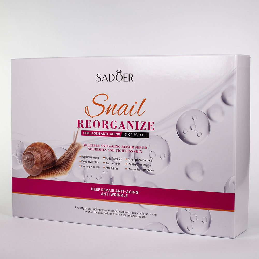 Set de cuidado facial de 6 piezas con colágeno y baba de caracol de SADOER 3 