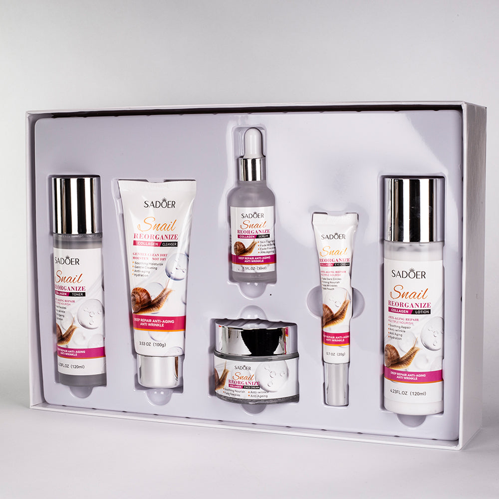 Set de cuidado facial de 6 piezas con colágeno y baba de caracol de SADOER 11 