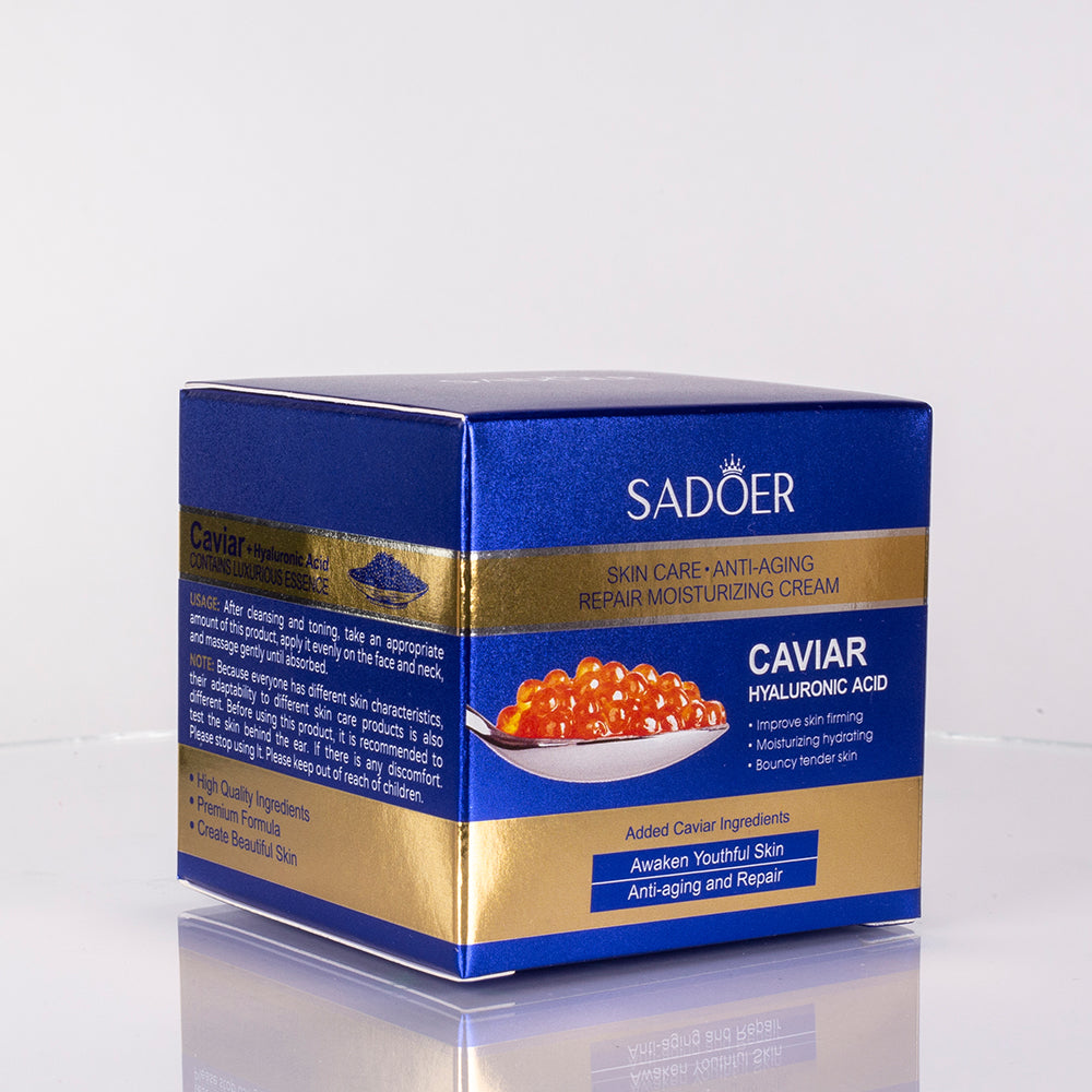 Crema facial antiedad y regeneradora SADOER con caviar y ácido hialurónico. 3 