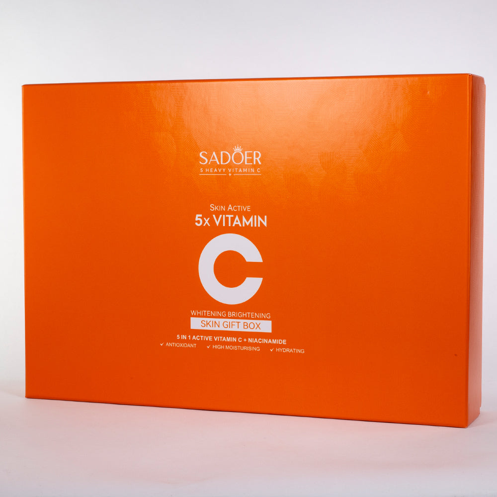 Set de regalo SADOER 5x Vitamina C para unificar el tono de la piel e hidratar el rostro – 6 piezas 3 