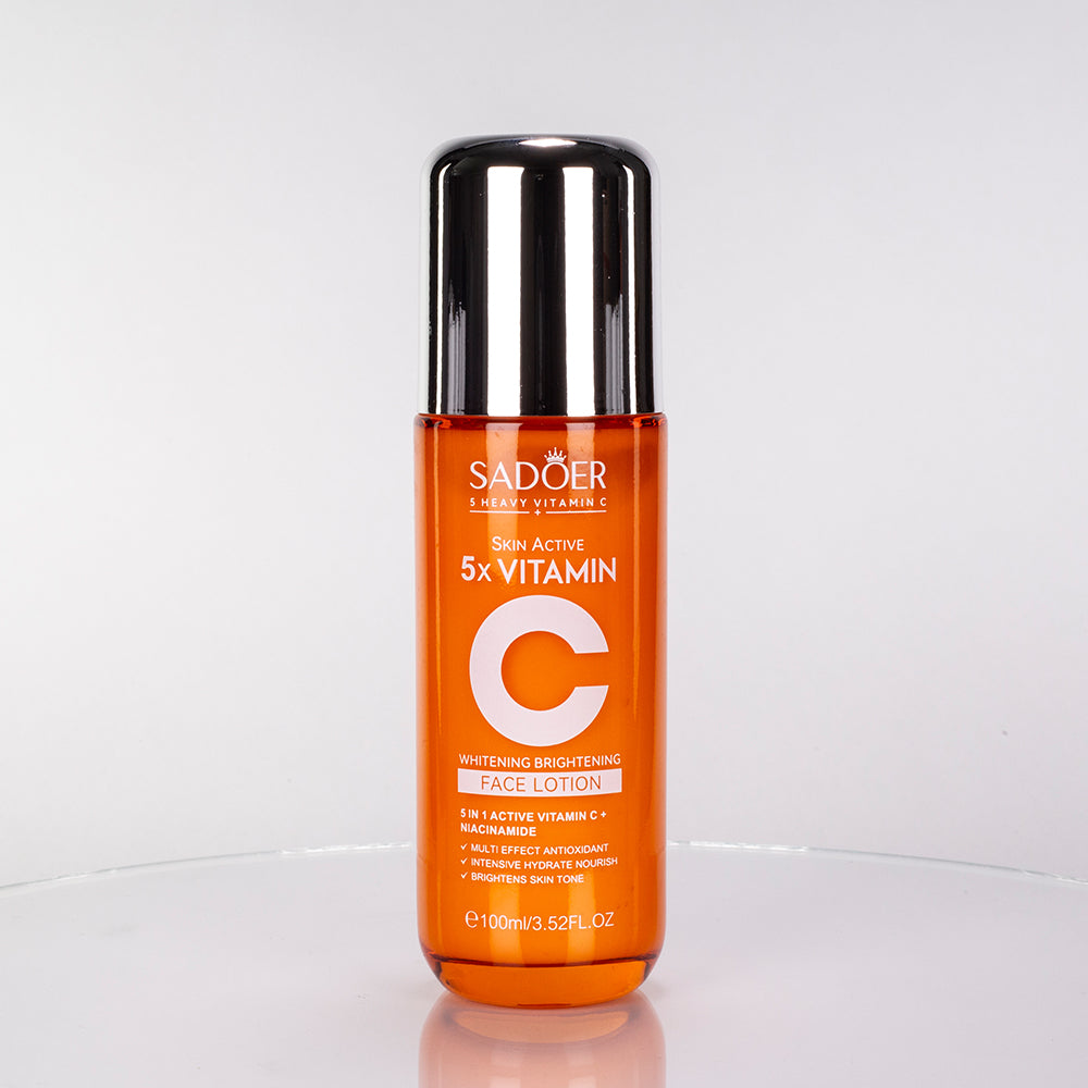 Set de regalo SADOER 5x Vitamina C para unificar el tono de la piel e hidratar el rostro – 6 piezas