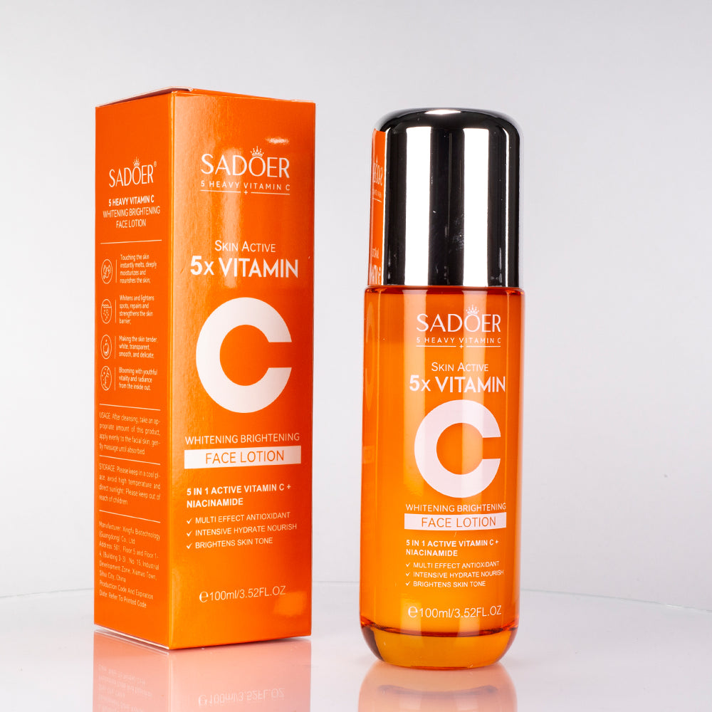 SADOER 5 tipos de leche facial reafirmante e hidratante enriquecida con vitamina C 1 