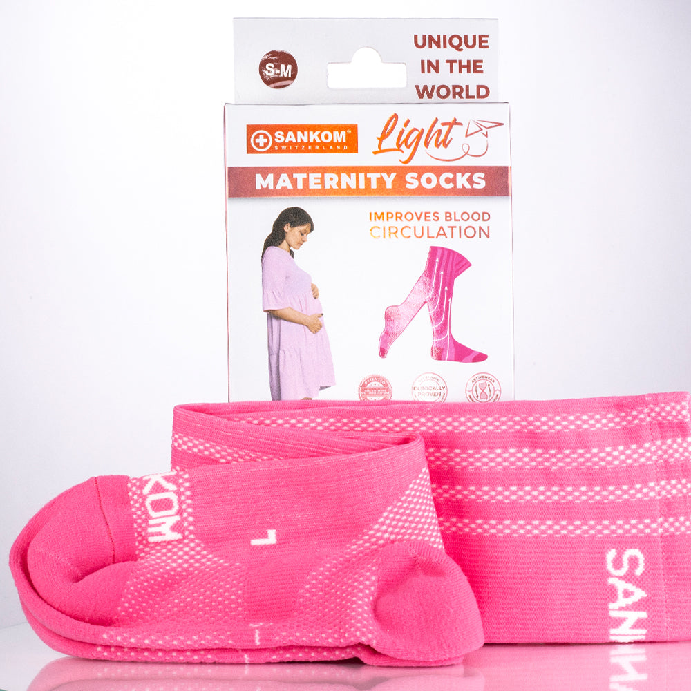 SANKOM PATENT MATERNITY LIGHT SOCKS PINK COLOR, ANTIBACTERIAL (with outerpackages); L/XL (42-47)