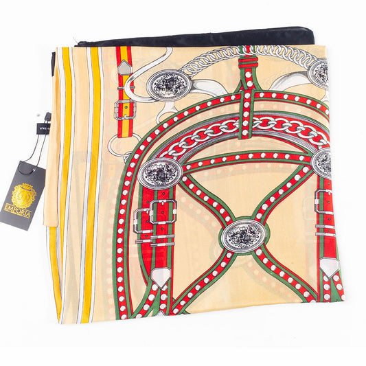 Bufanda lujosa escape de las cadenas, 85 x 180 cms, crema, 100% seda vegana