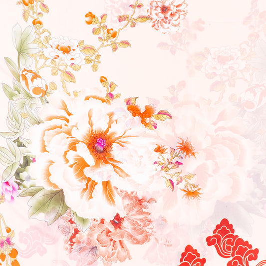 Bufanda legado haitang, 85 x 180 cms, rosa, 100% seda vegana